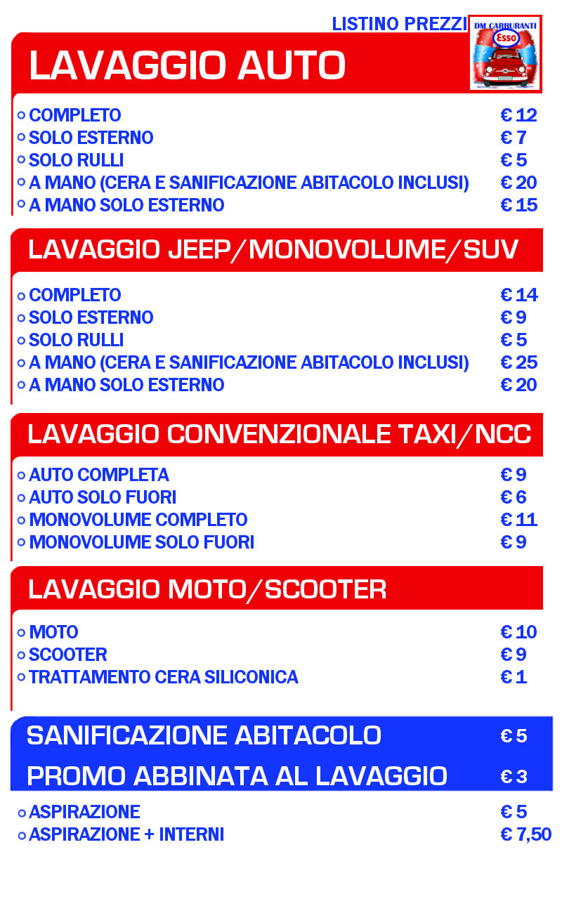 listino-prezzi-lavaggio-Stazione-di-Servizio-Esso-Conca-d'Oro