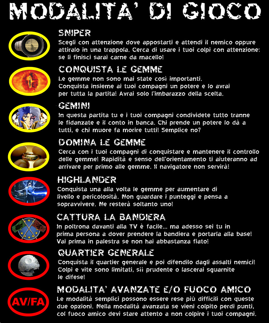 Xcalibur-laser-game-modalità-di-gioco-livello-difficile