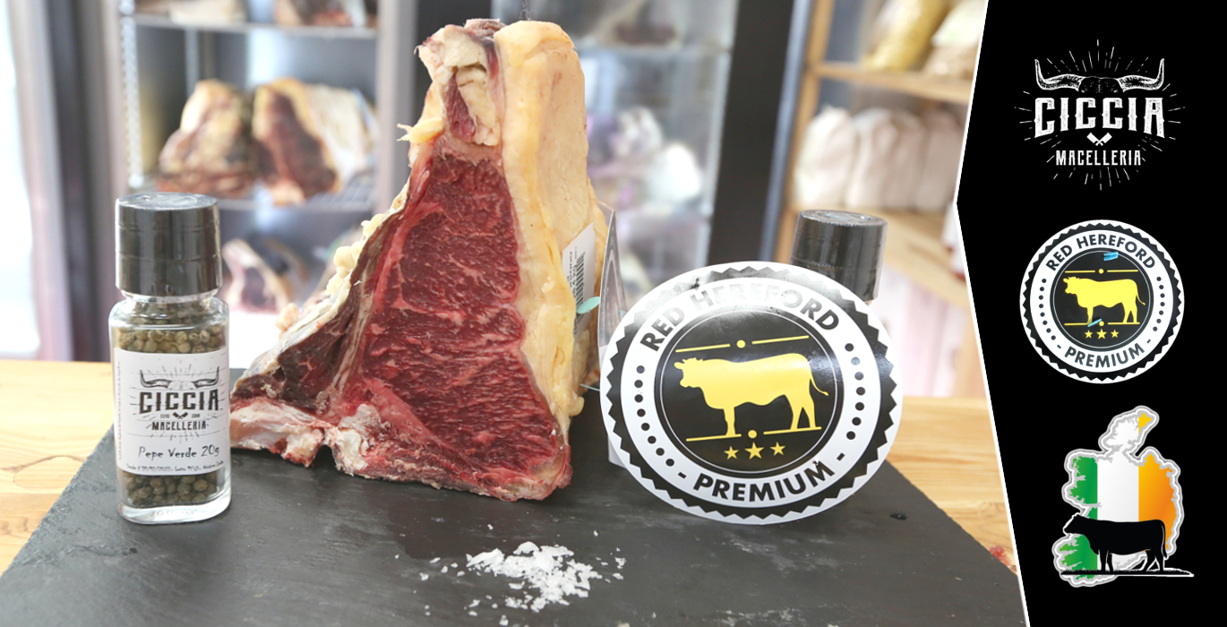 manzo Irlandese Red Hereford, qualità Premium