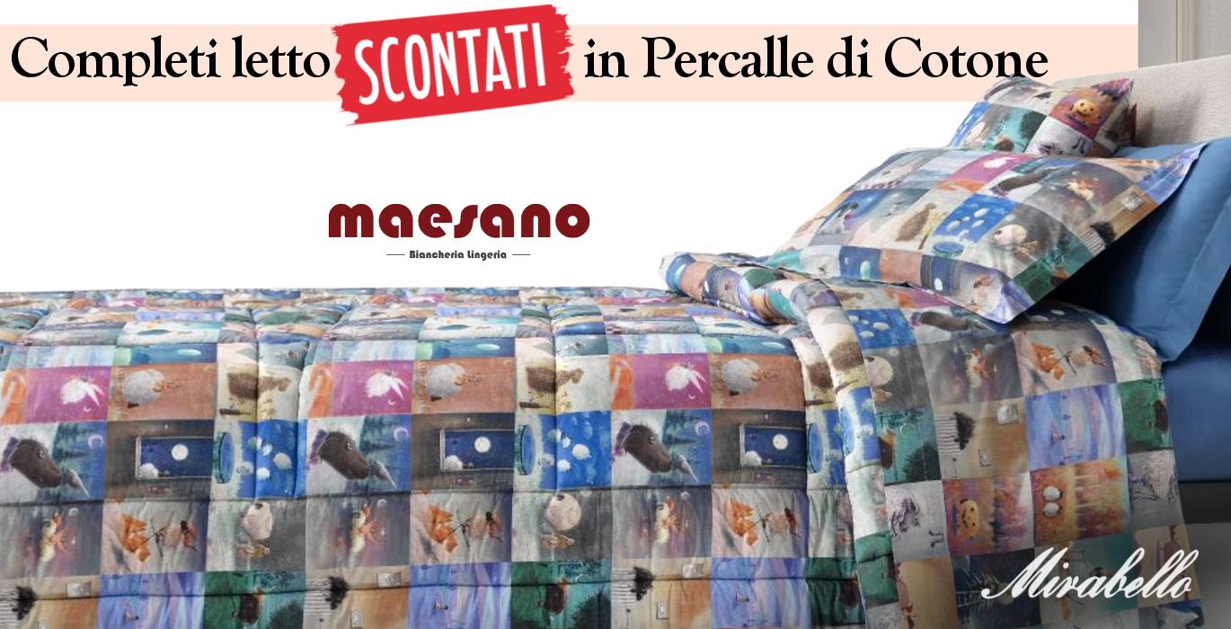 completi letto Mirabello in percalle di cotone
